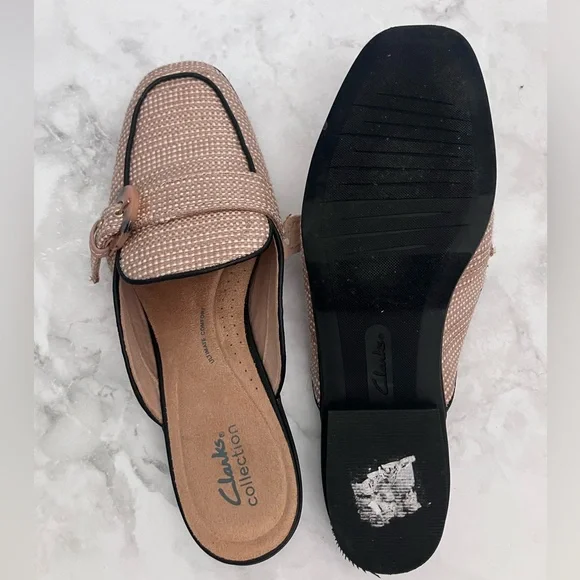 CLARKS Tan Woven Mules Size 11 - Picture 7 of 10